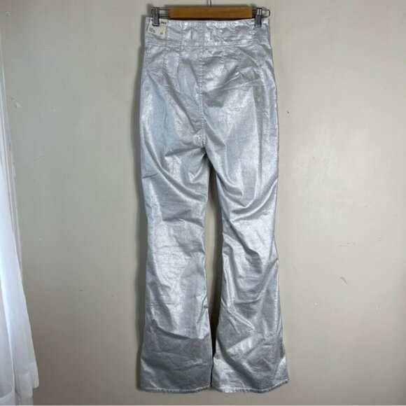 Free People We The Free Jayde Metallic Flare Jeans Size 30 NWT NEW High Rise - Picture 6 of 16